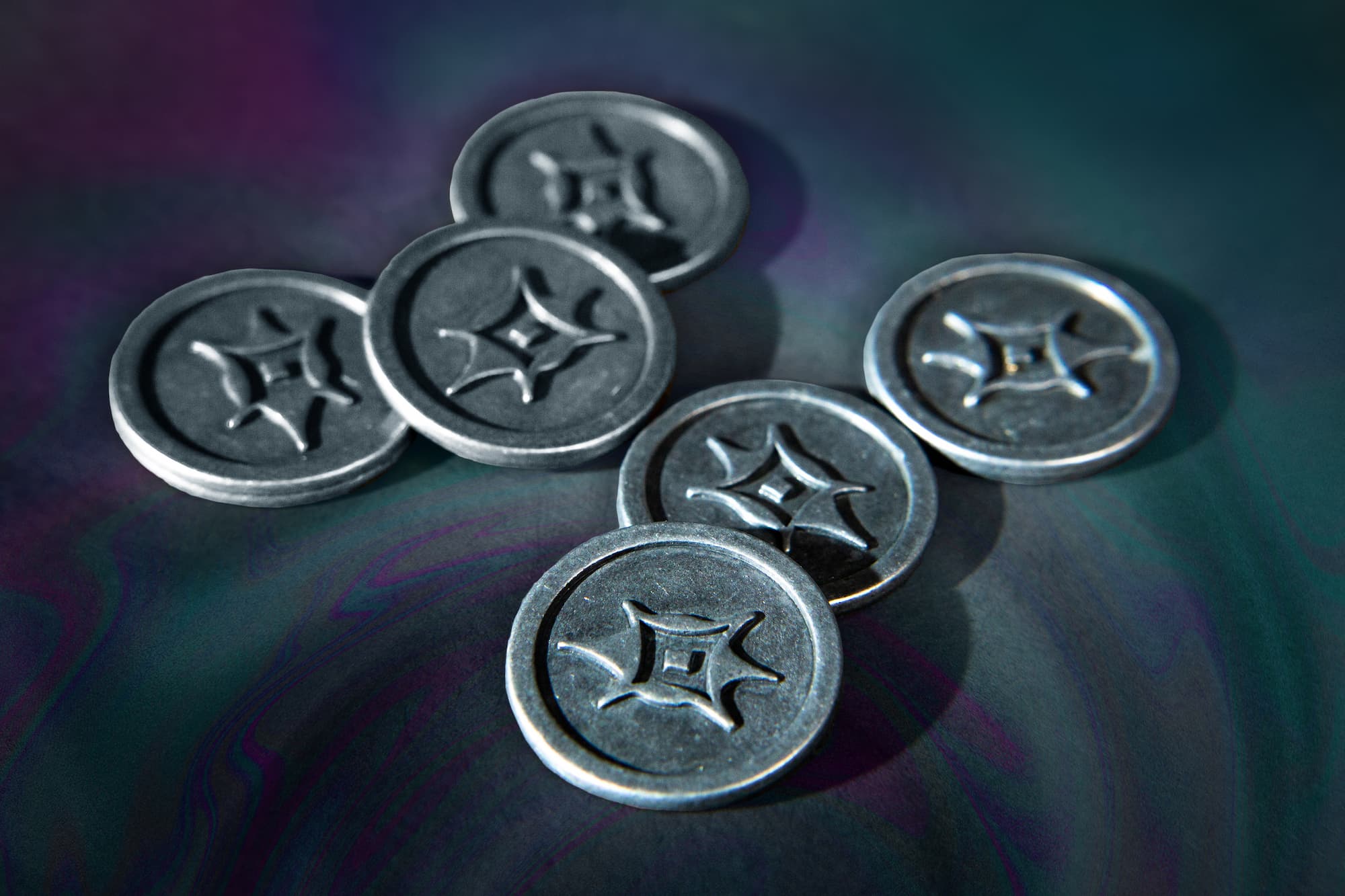 Fall Tokens Kinfire Chronicles - Metal Fate Tokens